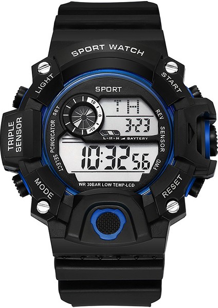 Mavi Spor Dijital Saat Basit Dijital LED Su Geçirmez Izle Erkek Izle G Tarzı Öğrenci Spor Açık Izle (Yurt Dışından)
