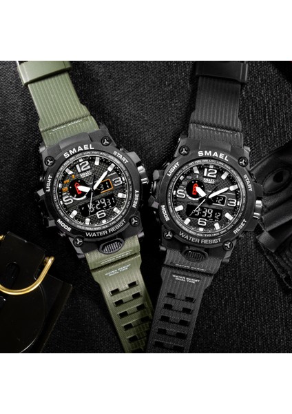 SMEA790108 Smael 1545D Erkekler Japonya Dijital Saat Analog Dijital Lüks Erkekler Için LED Ekran Kauçuk Spor Saatler (Yurt Dışından)