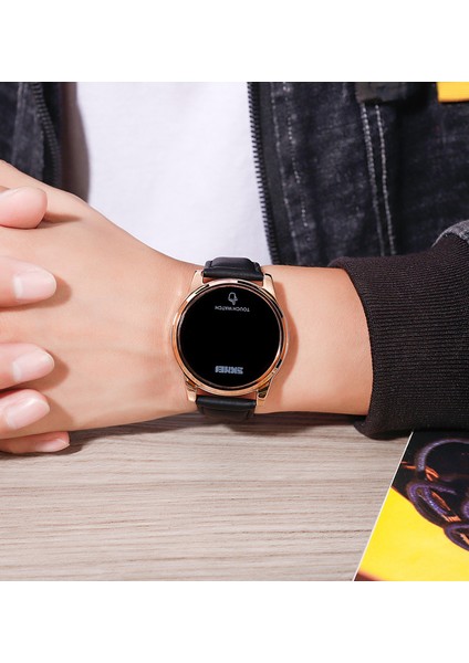 SKMF8001PU Skmei 1684 Dokunmatik Ekran Dijital Spor Saatler Saat Su Geçirmez Markalı Moda Deri Izle Erkekler (Yurt Dışından)