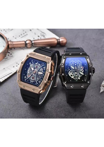 Siyah 2 Göz 23.5x3.8x0.8 Richard Şarap Kovası Erkek Izle Erkek Aydınlık Su Geçirmez Kuvars Eğlence Spor Moda Iş Izle 995 (Yurt Dışından)