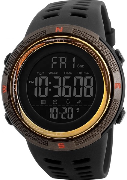 1251 Kahve/altın Moda Stil Skmei Marka Moda LED Erkek Spor Dijital Saatler 1251 2070 Çin Malı Yüksek Kaliteli Su Geçirmez 5ATM Saat Elektronik Relojes (Yurt Dışından)
