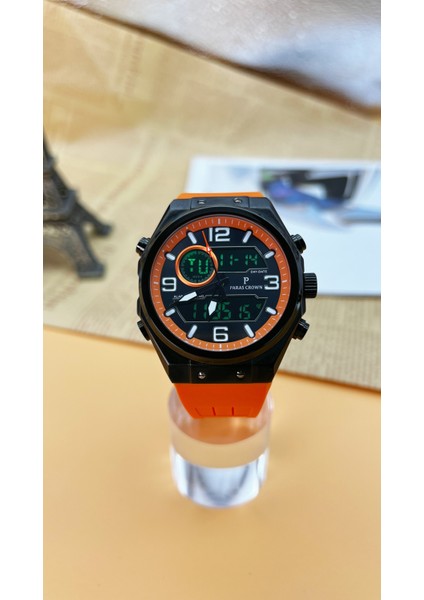 Siyah Erkek Spor Izle Son En Çok Satan LED Çift Ekran Erkekler Dijital ve Analog Spor Açık Su Geçirmez Kol Saati (Yurt Dışından)