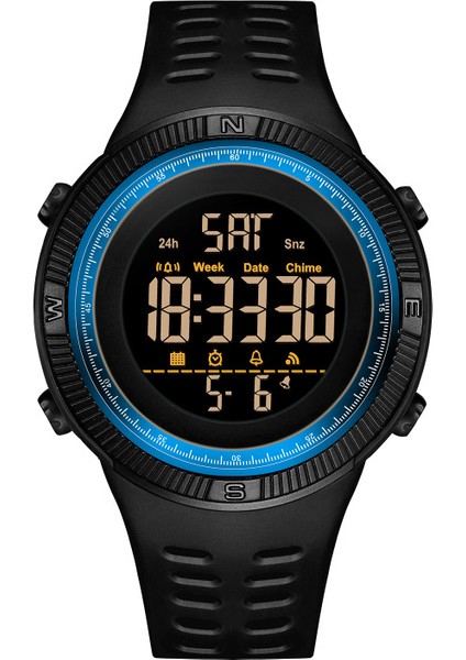 Mavi 1081 Relogio Bilek Moda Ikili Zaman Analog Saat Serin Özelleştirilmiş Dijital Açık Spor Saatler Adam (Yurt Dışından)