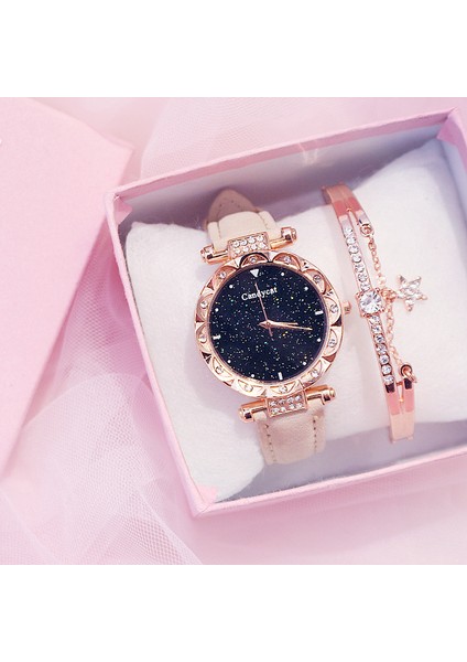 E Moda Sıcak Satış Taşlı Bileklik Kol Saati Seti Bilezik Yıldızlı Gökyüzü Kuvars Izle Kadınlar Için Set (Yurt Dışından)