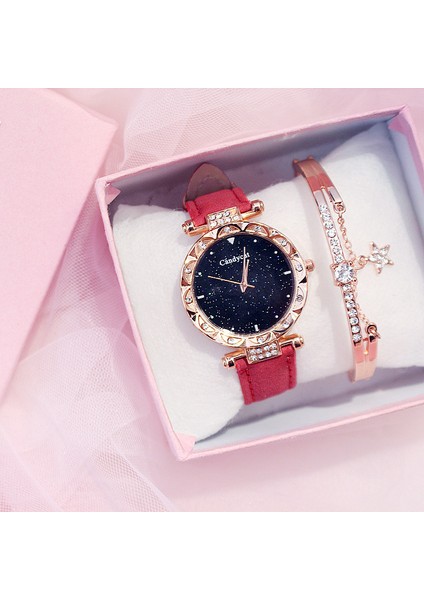 E Moda Sıcak Satış Taşlı Bileklik Kol Saati Seti Bilezik Yıldızlı Gökyüzü Kuvars Izle Kadınlar Için Set (Yurt Dışından) fiyatları