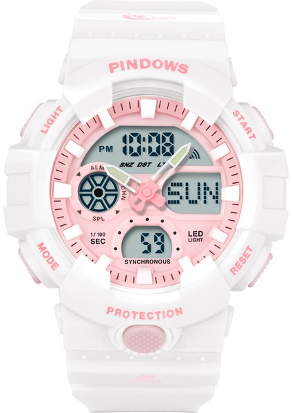 PDS-S9201-N5 Dijital Saat Pindows Basit Kaplama Yüksek Kalite Lüks Moda Logo Silikon LED Işıklar Akıllı Çocuk Spor LED Dijital Saat Renkli (Yurt Dışından)