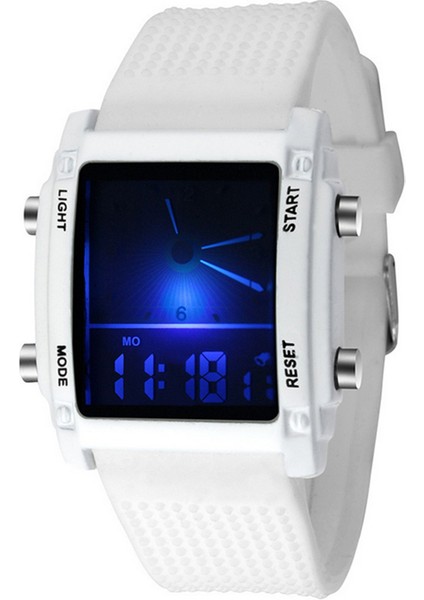 Beyaz Erkekler LED Kol Saati Elektronik Spor Saatler Rahat Moda Dijital Saat Koşu Hediye Reloj Hombre Feminino Izle (Yurt Dışından)