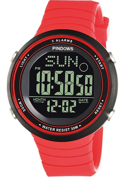 PDS-601B-N1 Moda Pindows Yeni Varış Orijinal Kauçuk Su Geçirmez Siyah Spor Basit Kaplama Yüksek Kaliteli Analog Dijital Çalar Saat Izle (Yurt Dışından)