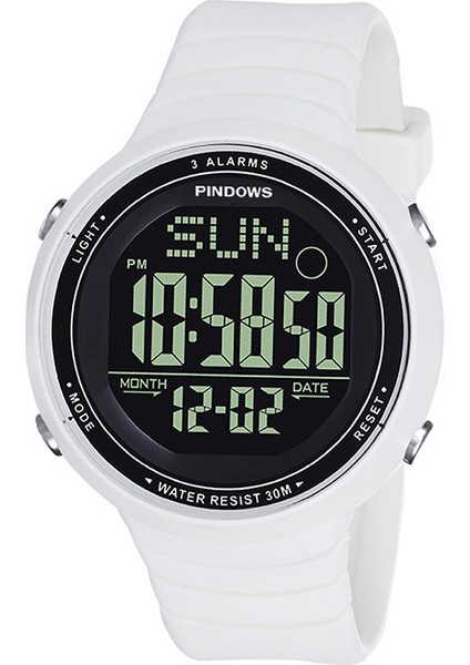 PDS-601B-N1 Moda Pindows Yeni Varış Orijinal Kauçuk Su Geçirmez Siyah Spor Basit Kaplama Yüksek Kaliteli Analog Dijital Çalar Saat Izle (Yurt Dışından)