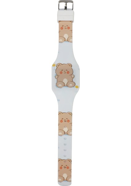 Tasarım 07 Izle ve Dijital ve Çocuk Öğrenci Moda LED Izle Silikon Karikatür Özel Dijital Pin Toka Düz Saat Renkli Baskı Deseni (Yurt Dışından)