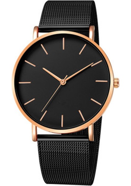 11 Resim Olarak Modern Moda Siyah Kuvars Izle Erkek Kadın Örgü Bilezik Yüksek Kaliteli Rahat Kol Saati L0222 (Yurt Dışından)