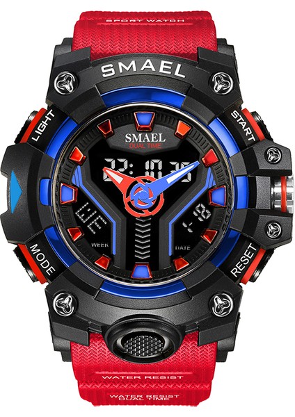 Ordu Yeşili Yeni Varış Smael 8075 Ikili Zaman En Çok Satan Dijital Erkek Bilek Izle Oem Marka Kendi Analog Dijital Saat Erkek Spor (Yurt Dışından)