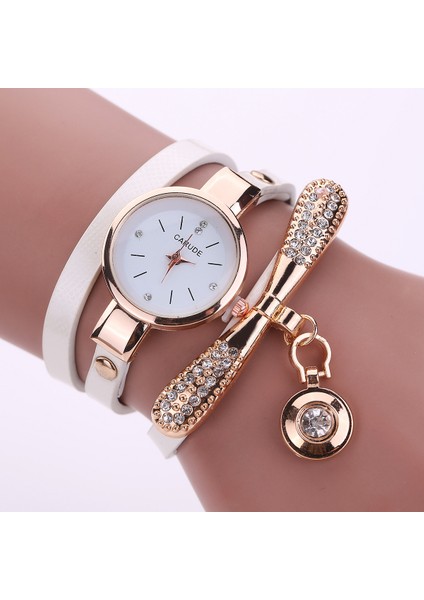Kırmızı Lüks Deri Sevimli Charm Kuvars Izle Kadınlar Bayanlar Casual Kristal Moda Bilezik Kol Saati Relogio Feminino Kadın (Yurt Dışından) modelleri