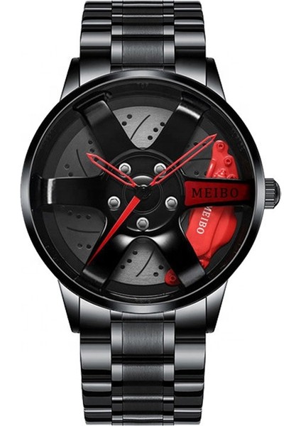 Mavi Lüks Serin Benzersiz Siyah Saatler Erkekler Bilek Kuvars 3D Direksiyon Jant Araba Izle Reloj Araba (Yurt Dışından) fiyatları