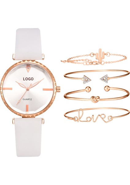 18 Izle Moda Stil 5 Adet Set Kadın Lüks Deri Analog Kuvars Kol Saati Bayan Kol Saati Seti Reloj Mujer Saatler Kuvars Saatler (Yurt Dışından)