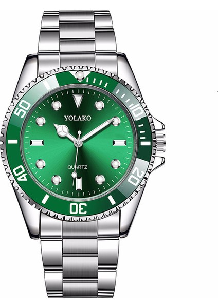 Yeşil 10*10*10 Oem Tasarımcı Klasik Lüks Yok Takvim Çelik Bant Erkek Gündelik Saat Moda Trendi Izle (Yurt Dışından)
