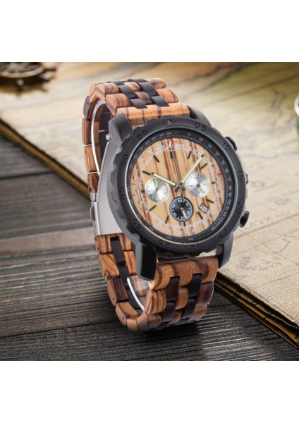 Yeni Designpure Ebony D8122 Üst Sınıf Erkek Ahşap Saatler Su Geçirmez Aydınlık Moda Günlük Spor Saatler Çok Fonksiyonlu Kuvars Saatler. (Yurt Dışından) modelleri