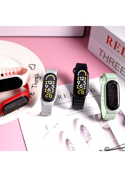 Kırmızı Dijital LED Ekran Izle Yeni Moda LED Elektronik Saat M7 Spor Bilezik LED Ekran Dijital Saat (Yurt Dışından)