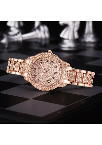 Gümüş Saat Bileklik Bileklik 19CM 2023 Hip Hop Lüks Bling Buzlu Küba Zincir Bileklik Izle Bilek 18K Altın Kaplama Pırlanta Kuvars Saat ve Bilezik Seti Kadın (Yurt Dışından) fırsatları