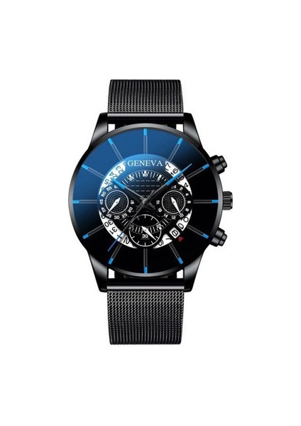 11 Moda 2024 Iş Takvimi Cenevre Bilek Saatleri Metal Örgü Kemer Relogio Masculino Erkek Quartz Saat Erkekler Için (Yurt Dışından)