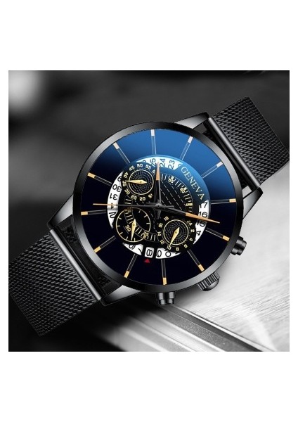 11 Moda 2024 Iş Takvimi Cenevre Bilek Saatleri Metal Örgü Kemer Relogio Masculino Erkek Quartz Saat Erkekler Için (Yurt Dışından)