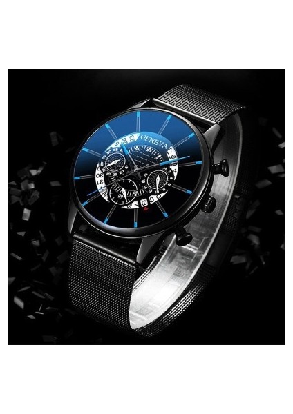 11 Moda 2024 Iş Takvimi Cenevre Bilek Saatleri Metal Örgü Kemer Relogio Masculino Erkek Quartz Saat Erkekler Için (Yurt Dışından)