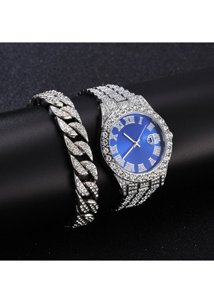 13 Erkek Izle Yeni Hip Hop Takı Izle Buzlu Out Rhinestones Kuvars Saatler Pembe Mor Mavi Kadran Romen Rakamları Saatler (Yurt Dışından)