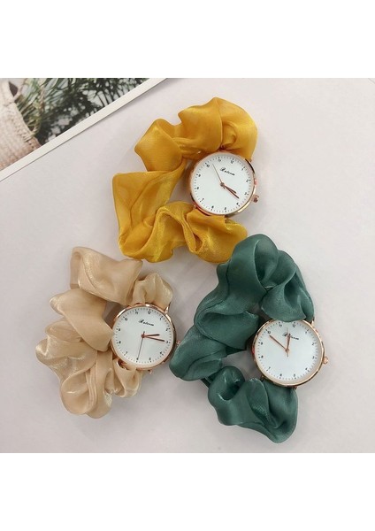 Yeşil Kadın Ins Tarzı Yaratıcı Şerit Saç Bandı Kuvars Izle Bayanlar Ipek Eşarp Bilezik Kumaş Saç Bandı Kızlar Kuvars Saatler (Yurt Dışından) indirimleri