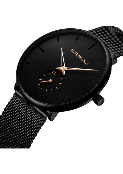 Bej Crrju 2150 Moda Erkek Saat Üst Marka Lüks Kuvars Izle Erkekler Rahat Ince Örgü Çelik Su Geçirmez Spor Saat Relogio Masculino (Yurt Dışından)