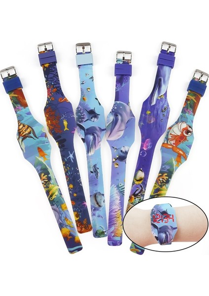 Stil 6 Moda/spor LED Silikon Izle Çocuk Dijital Spor Kol Saati Silikon Yumuşak Bant Bilezik Karikatür Moda Stil Erkekler Kızlar Için (Yurt Dışından) fiyatları