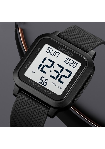 Stil 6 Moda Klasik Moda Marka Abs Vaka Kauçuk Kayış Özel Tasarım Adam Bilek Dijital Saat (Yurt Dışından) modelleri