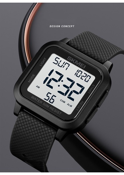 Stil 6 Moda Klasik Moda Marka Abs Vaka Kauçuk Kayış Özel Tasarım Adam Bilek Dijital Saat (Yurt Dışından) fırsatları