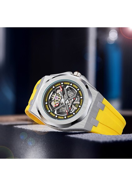 Sarı Kimsdun Saatler Erkekler Özel Logo Marka Tourbillon Otomatik Mekanik Küçük Lüks Kol Saatleri Erkekler Için Mekanik Saatler (Yurt Dışından)