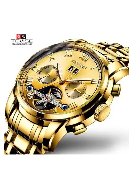E Tevise 9005 Df Üst Marka Moda Tevise 9005 Df Erkek Kendinden Rüzgarlı Kol Saati Adam Mekanik Saatler Otomatik Izle Erkek Saat Relogio Masculino (Yurt Dışından) modelleri