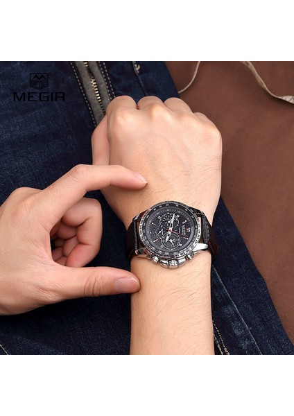 MGE5001 Kuvars Megir 1010 Erkek Lüks Çok Fonksiyonlu Kuvars Iş Izle Moda Aydınlık Su Geçirmez Spor Kol Saatleri Erkek Saat (Yurt Dışından) fiyatları