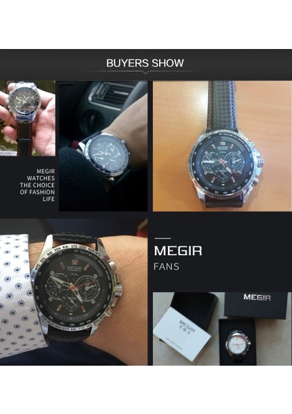 MGE5001 Kuvars Megir 1010 Erkek Lüks Çok Fonksiyonlu Kuvars Iş Izle Moda Aydınlık Su Geçirmez Spor Kol Saatleri Erkek Saat (Yurt Dışından) fırsatları