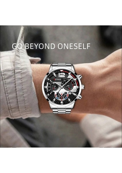 Stil 7 Lüks Moda Kuvars Saatler Bilezik Seti Kutusu ile FD058 Erkekler Için Spor Iş Saati Takvim Saatler Reloj Takı Setleri (Yurt Dışından) indirimleri