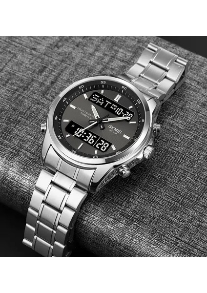 Altın Beyaz Skmei 2049 Reloj Skmei 2049 Analog Dijital Saat Erkek Relojes-Hombr Al Por Belediye Başkanı Kol Saati Erkekler Kadın Reçel Tangan (Yurt Dışından)