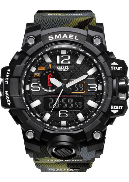 Model 72 Smael 1802 Erkek Aydınlık Dijital Saat LED Kronograf Gün Tarihi Alarm Spor Elektronik Bilek Saati (Yurt Dışından)