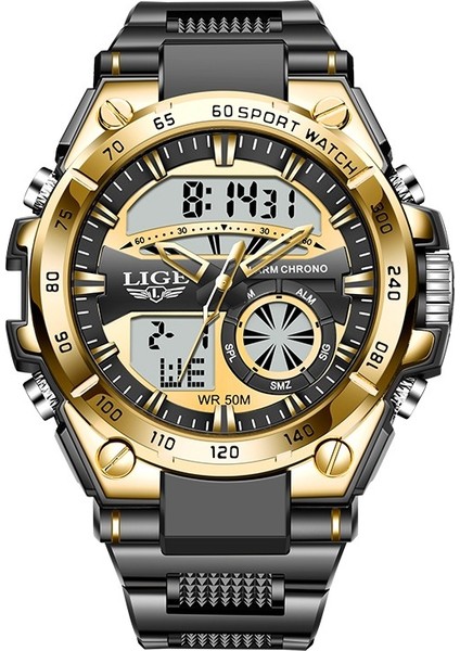 LG8971B Dijital Saat Lige 2023 Erkek Dijital Saatler 5ATM Su Geçirmez Spor Kol Saati Kuvars Aydınlık Izle Erkekler Için Silikon Saat (Yurt Dışından)