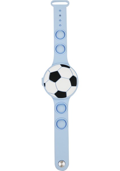 Gök Mavisi Saat & Dijital & Karikatür Futbol Şekli Çocuklar Için Silikon LED Dijital Saat Öğrenme Süresi Çizgi Film Çocuklar Çocuklar Için Dijital LED Saat (Yurt Dışından)