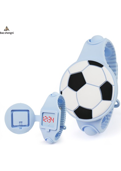 Mor Saat & Dijital & Karikatür Futbol Şekli Çocuklar Için Silikon LED Dijital Saat Öğrenme Süresi Karikatür Çocuklar Çocuklar Için Dijital LED Saat (Yurt Dışından)