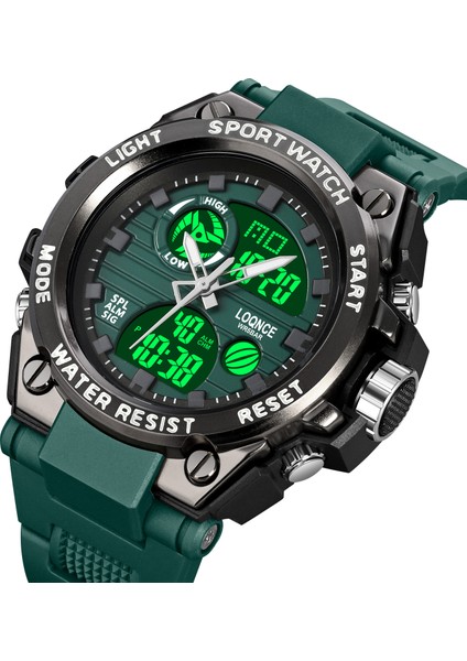 Renkli Kırmızı Spor Oem Loqnce Erkekler Dijital Saat S-Stil Spor Saatler Çift Ekran Su Geçirmez Elektronik Kol Saati Relogio Masculino (Yurt Dışından) indirimleri