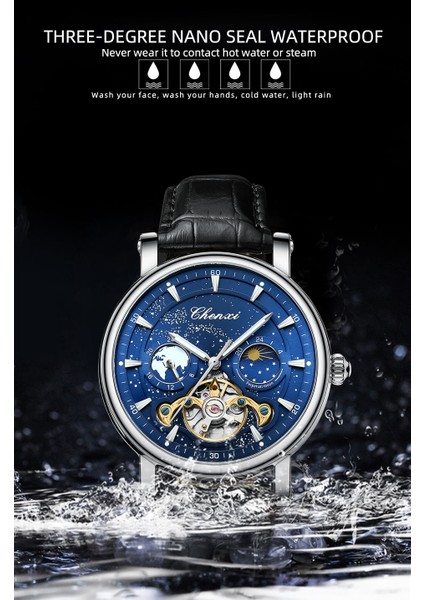 CX8872-6 Yeni Varış Üst Marka Lüks Tourbillon Izle Saat Su Geçirmez Aydınlık Kol Saati Erkek Otomatik Mekanik Saatler (Yurt Dışından)