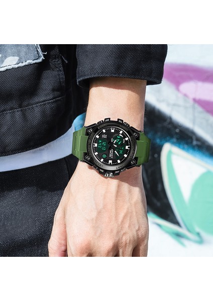 Gül Altın Çift Ekran 50AMT Su Geçirmez Kol Saati Saat Spor Izle Erkek Spor Izle LED Kuvars Erkekler S Şok (Yurt Dışından) fiyatları