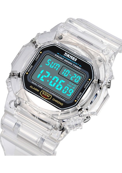 Beyaz Dijital Saat Skmei 1999 Özel Le Işık Kol Saati Reloj De Hombre 50M Kol Saatleri Transparente Band Erkekler Için LED Dijital Spor Saatler (Yurt Dışından) fiyatları