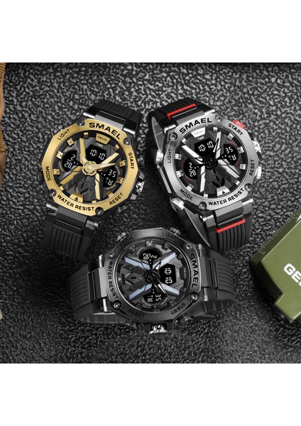 8087.02 Smael 8087 Elegance Shenzhen Erkekler Dijital Saat Orijinal Silikon Kayış Suya Dayanıklı Çok Fonksiyonlu Düşük Adedi Spor Saat Kiti (Yurt Dışından)
