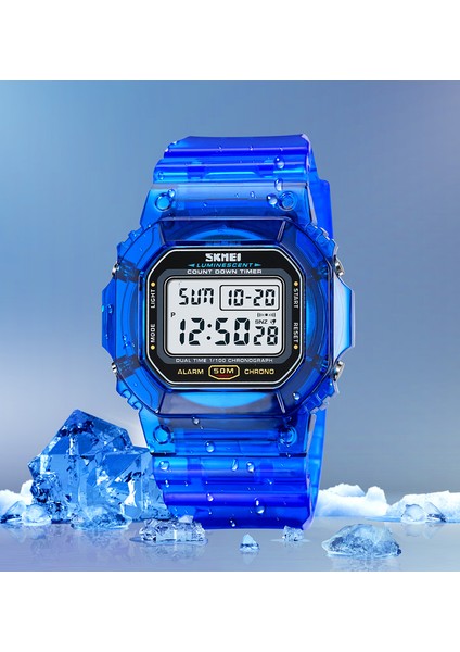 Beyaz Dijital Saat Skmei 1999 Özel Le Işık Kol Saati Reloj De Hombre 50M Kol Saatleri Transparente Band Erkekler Için LED Dijital Spor Saatler (Yurt Dışından) modelleri