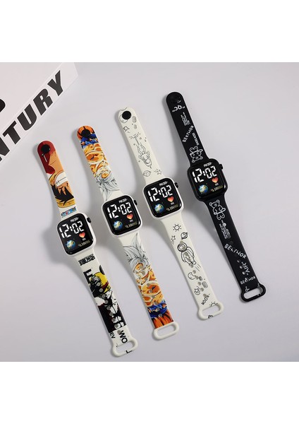 18 LED Izle Jhd Karikatür Baskı Tpu Kayış Çocuklar ve Yetişkinler Için LED Bilek Izle Dijital Saat (Yurt Dışından)