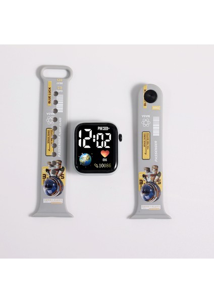 18 LED Izle Jhd Karikatür Baskı Tpu Kayış Çocuklar ve Yetişkinler Için LED Bilek Izle Dijital Saat (Yurt Dışından)